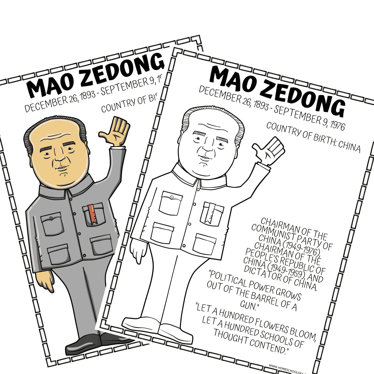 Mao Zedong Worksheets and Research Project