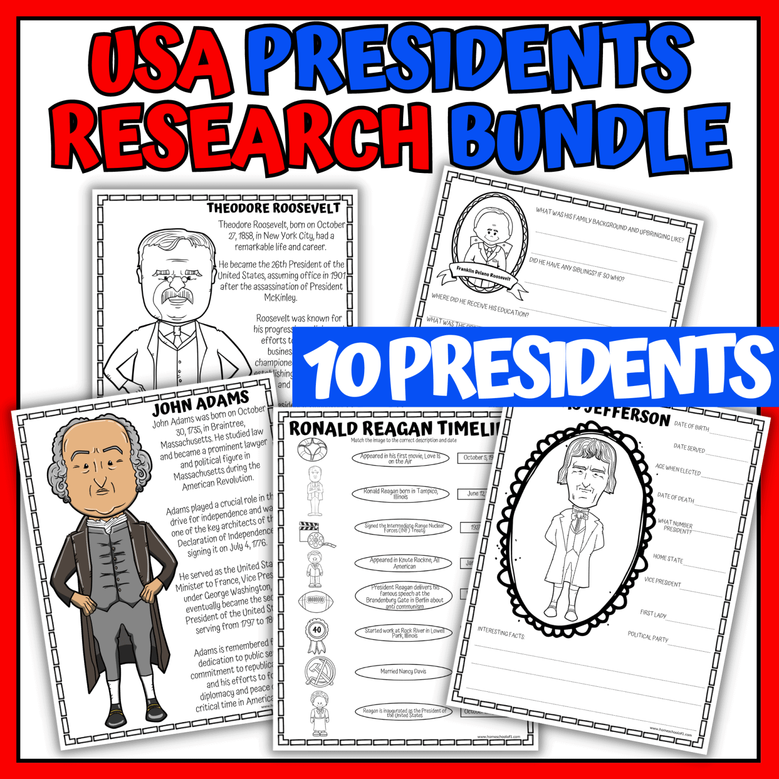 Popular Presidents Unit Study Bundle