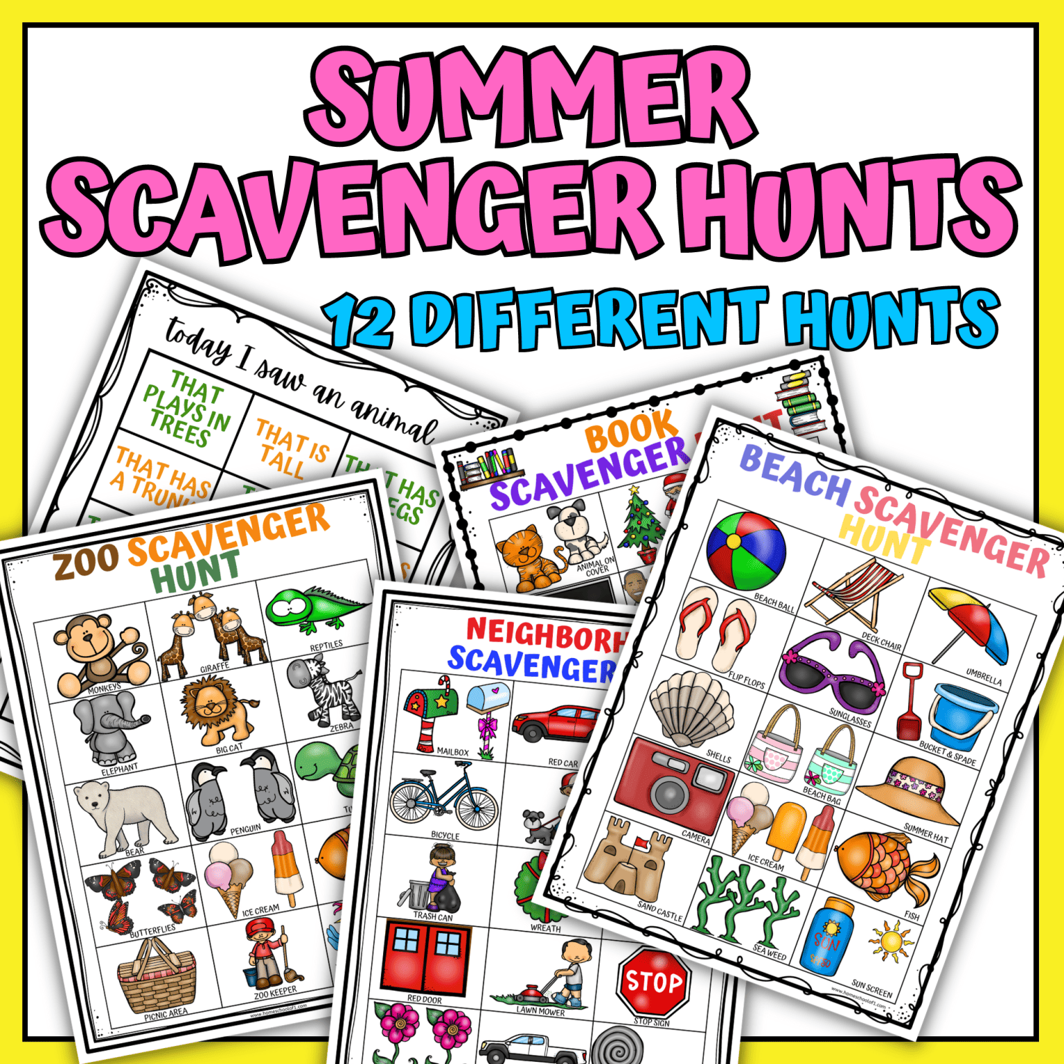 Summer Scavenger Hunt Printable Bundle