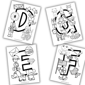 alphabet coloring letter coloring pages printable with large alphabet letters and objects for kids