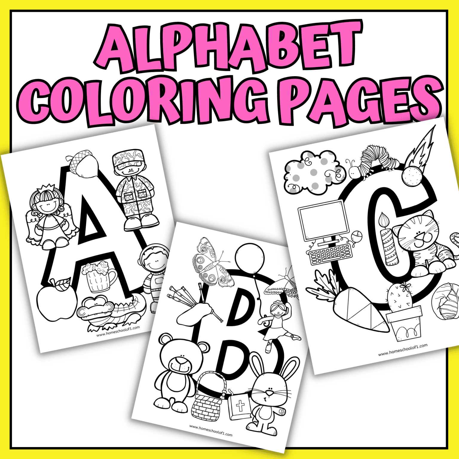 26 Alphabet Coloring Pages | Have fun learning letters from A-Z