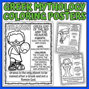 Greek mythology coloring posters for kids