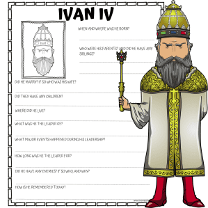 ivan iv research ivan the terrible worksheet with drawing outline and research questions printable history activity
