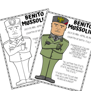 mussolini posters benito mussolini coloring page and cartoon drawing easy printable poster for kids history lessons