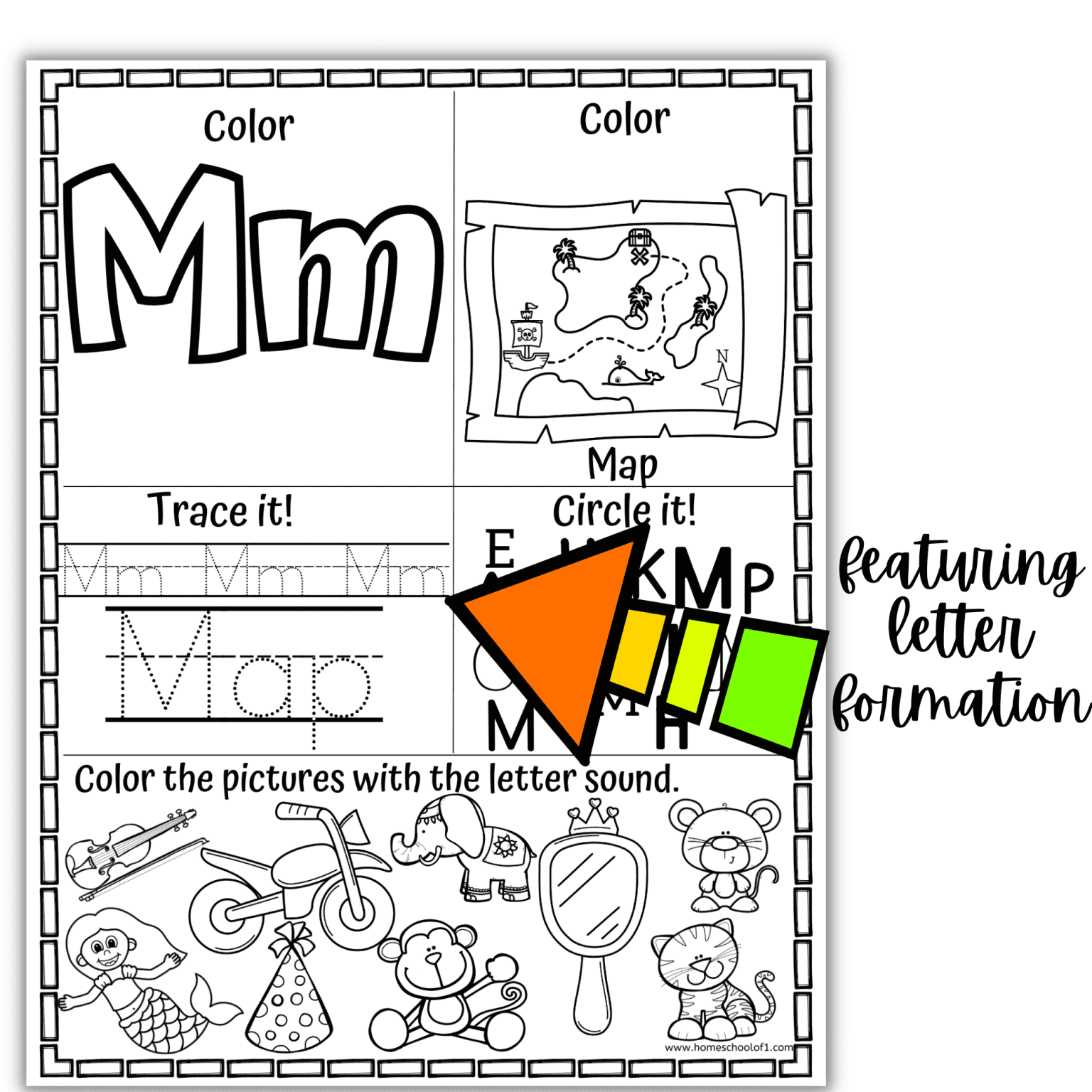 Pirate Alphabet Worksheets (Tracing + Letter Sounds)