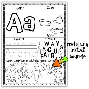 winter alphabet worksheet letter A arctic initial sound