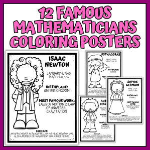 Famous Mathematicians Posters Coloring Pages