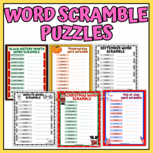word scramble puzzle printables