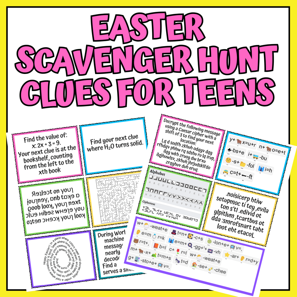 Easter scavenger hunt clues for teens