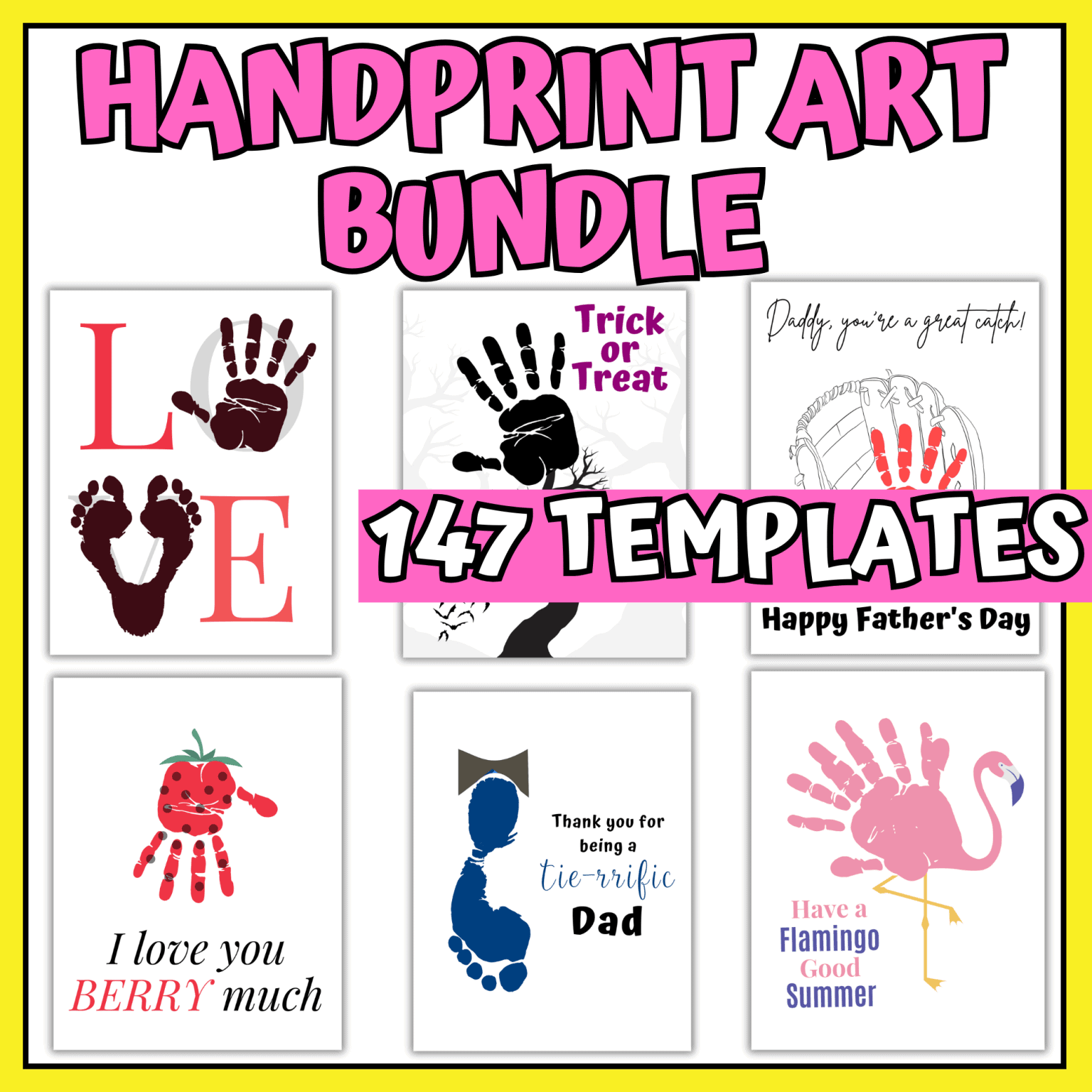 Mega Handprint Art Template Bundle