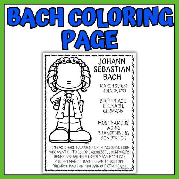 BACH COLORING PAGE