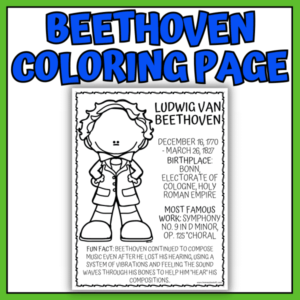 beethoven coloring page