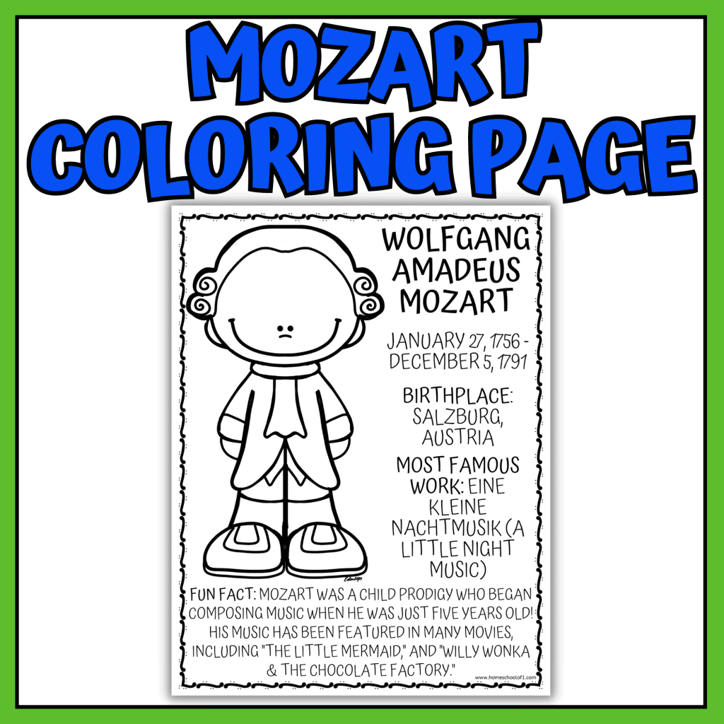 Mozart Coloring Page