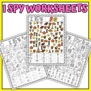 i spy worksheet bundle