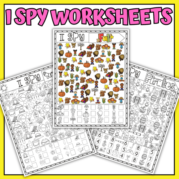 i spy worksheet bundle