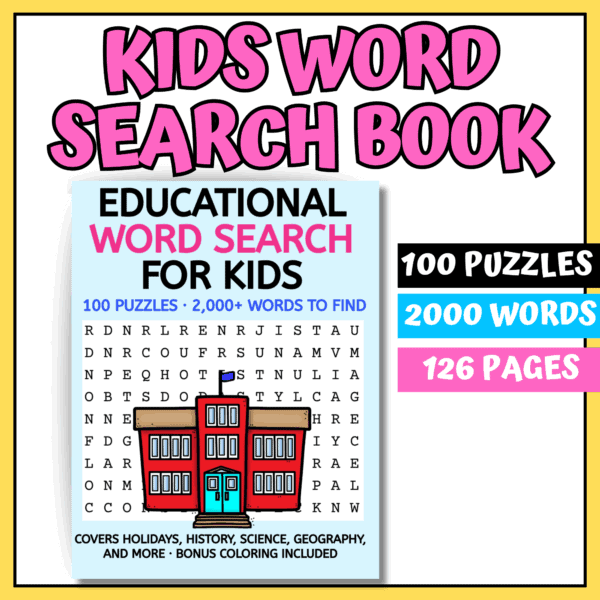 Printable Word Search Book for Kids