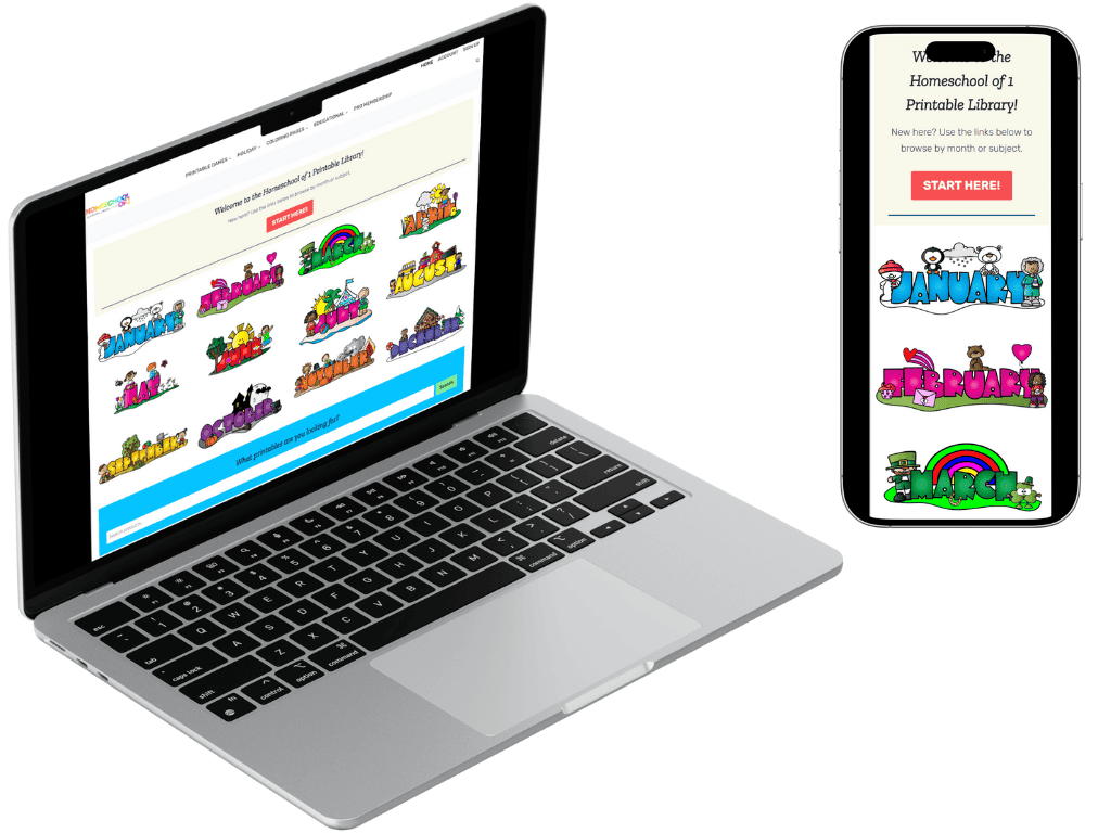 homeschool of 1 printable library