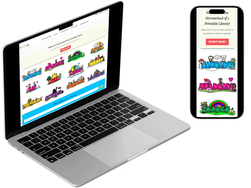 homeschool of 1 printable library