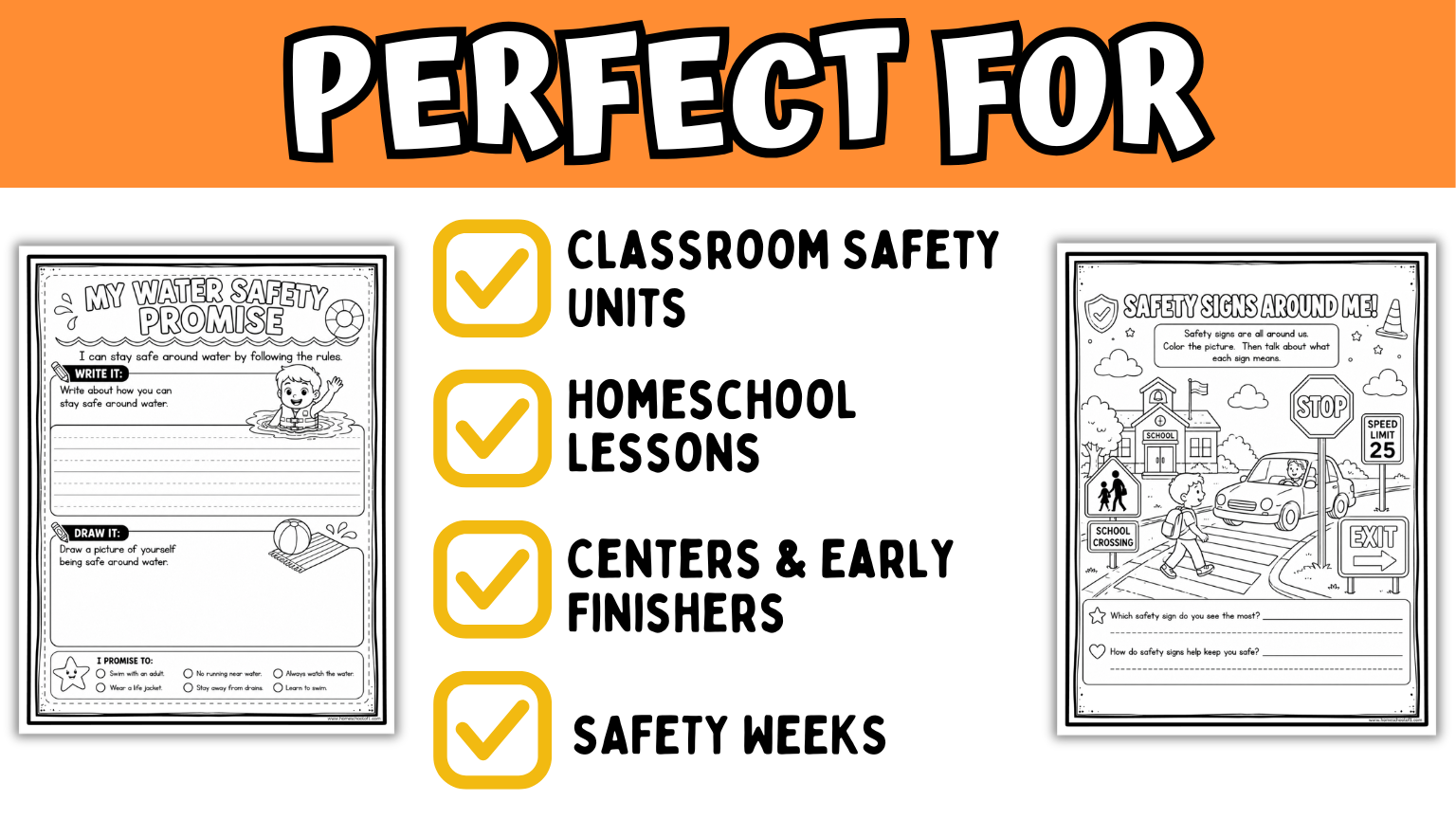 printable safety worksheets bundle