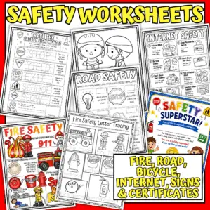 Safety worksheets for kids with printable safety activities and lessons