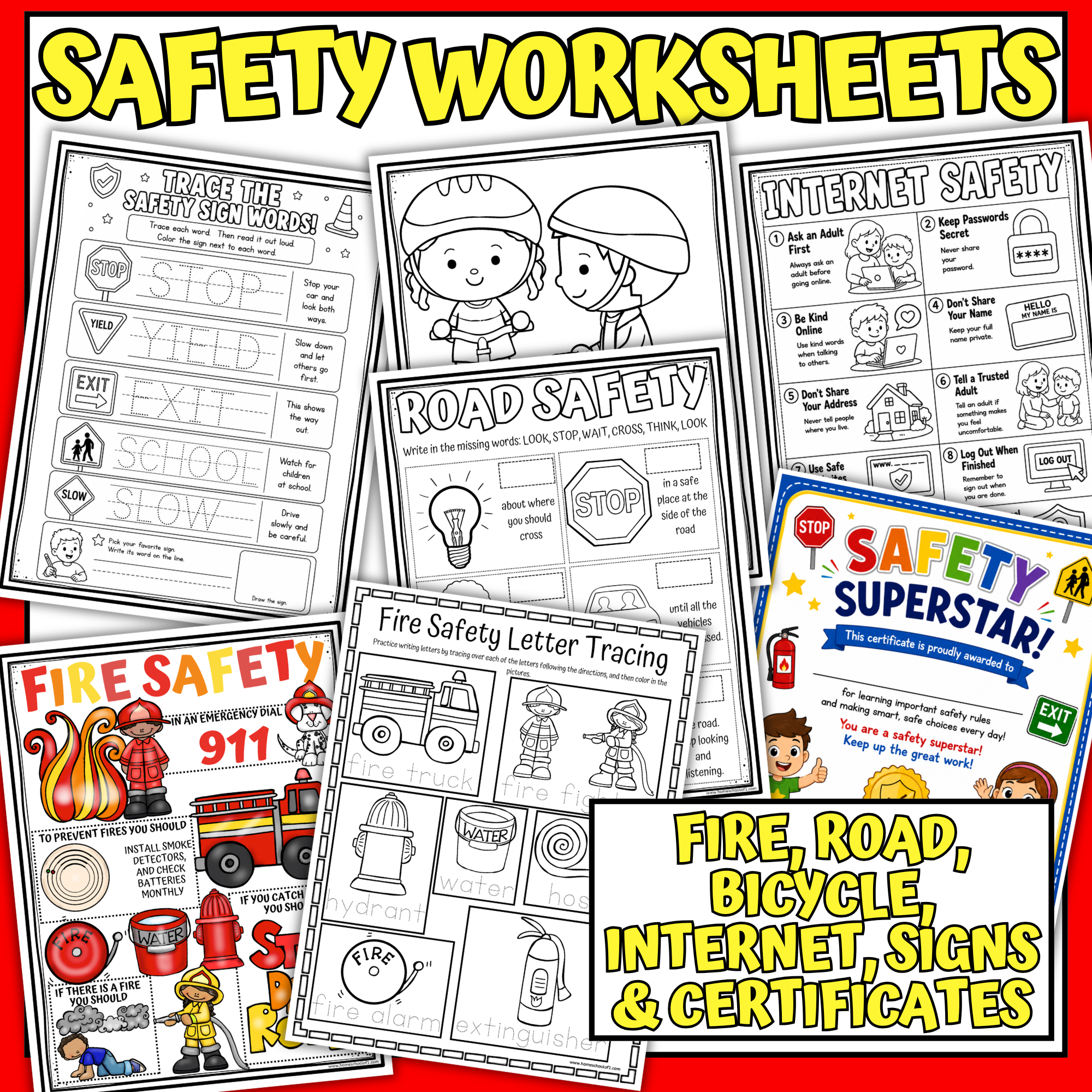 safety worksheets bundle