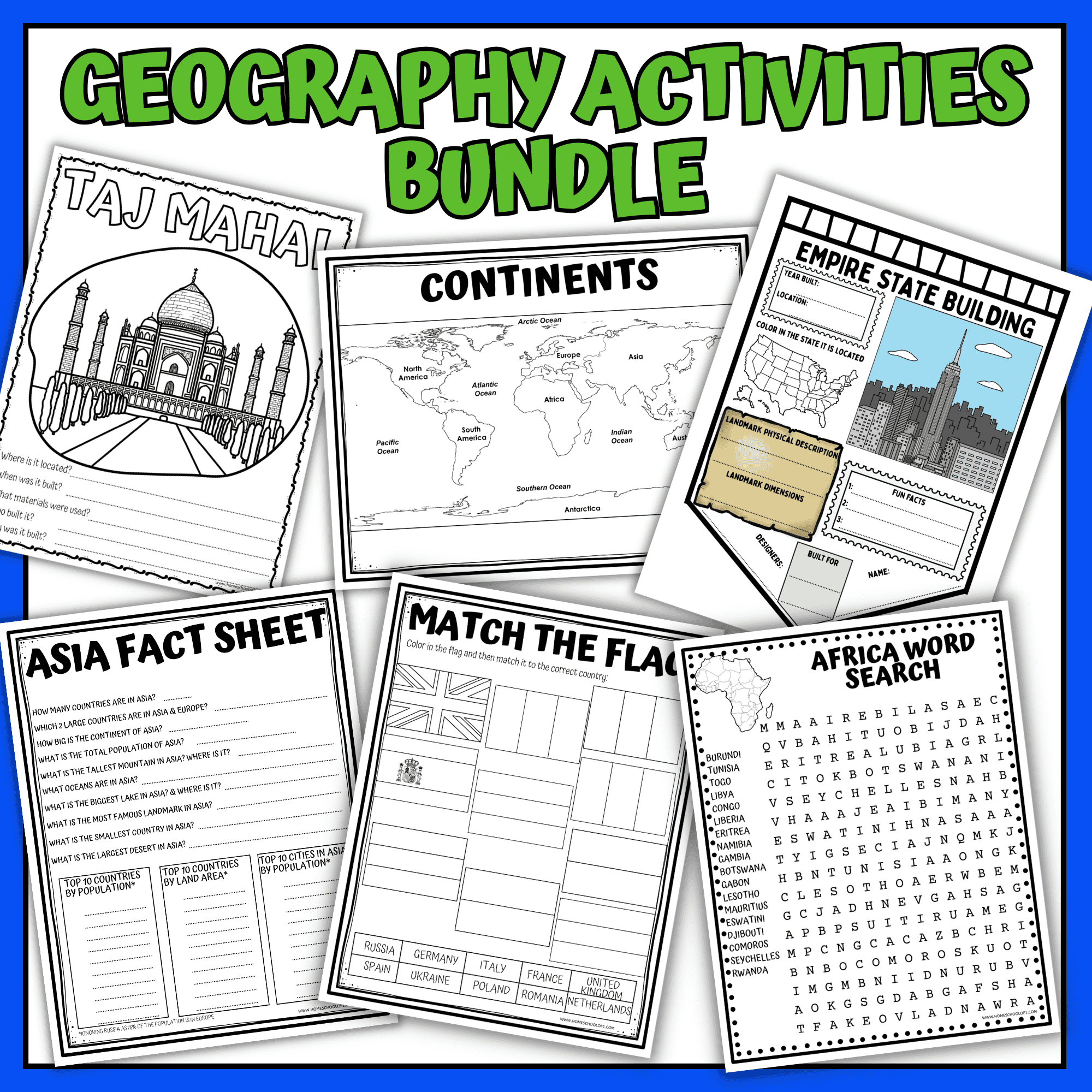 GEOGRAPHY ACTIVITIES BUNDLE