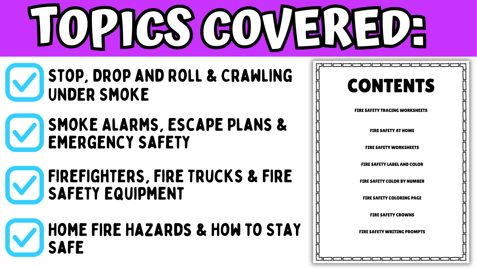 Fire safety topics for kids