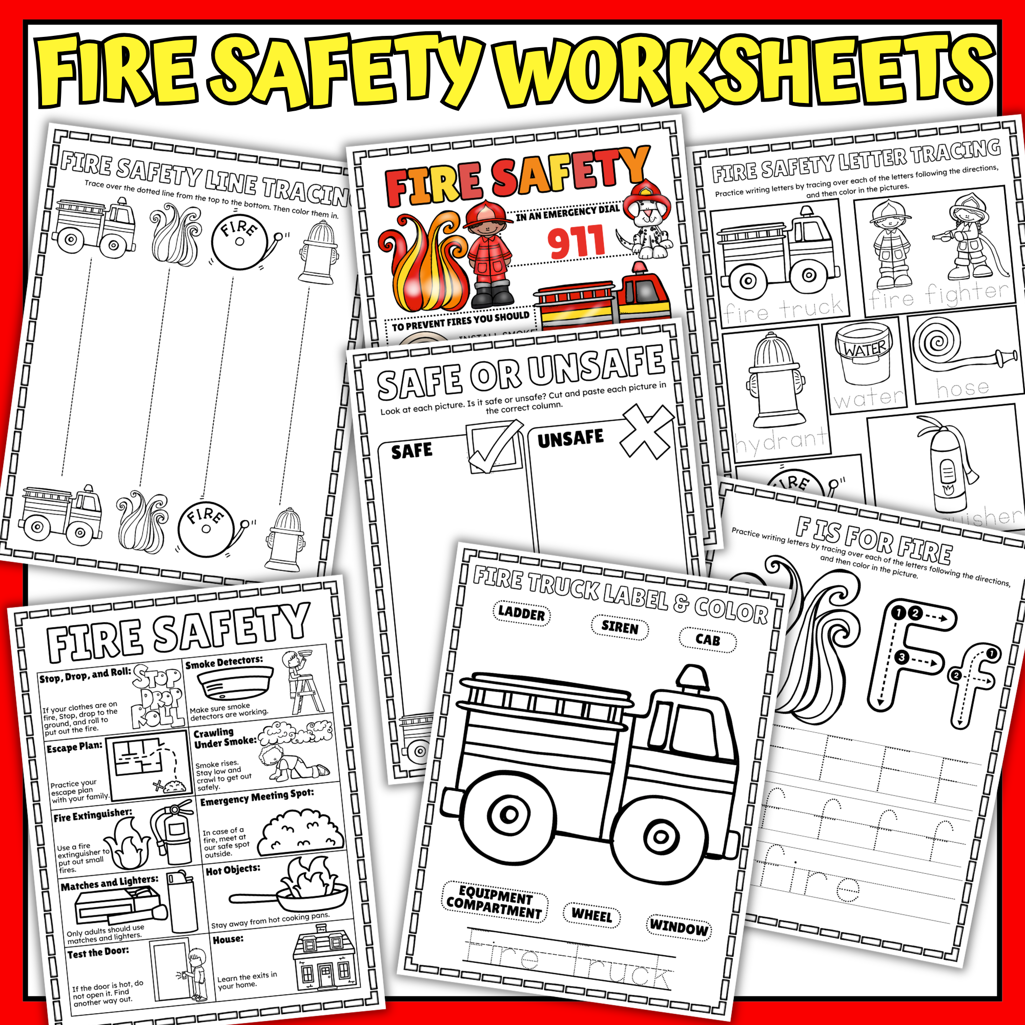 Printable fire safety worksheets