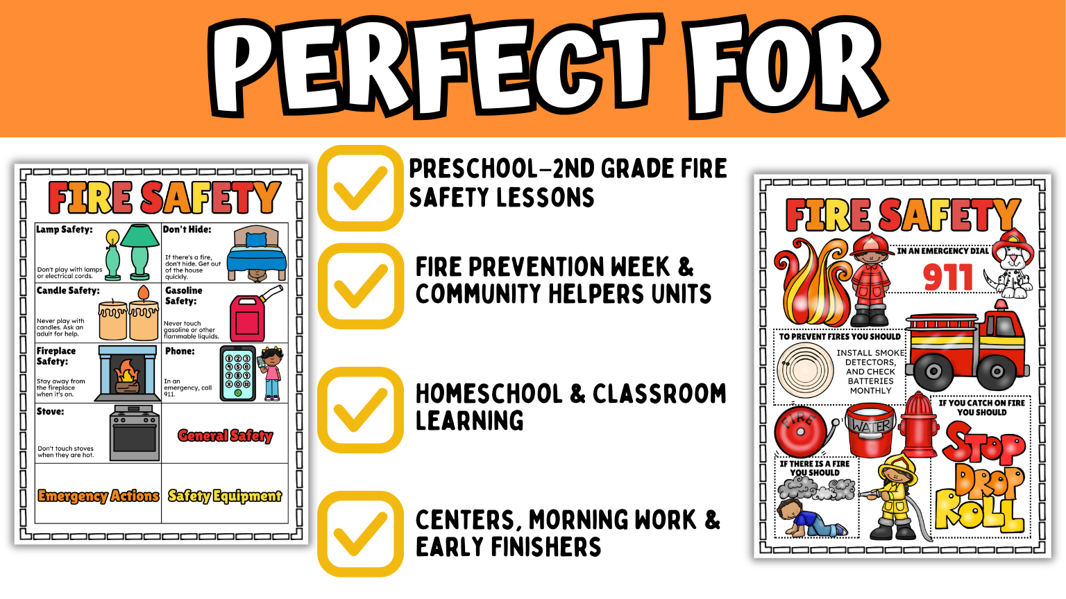 Fire safety activities for PreK to 2nd grade