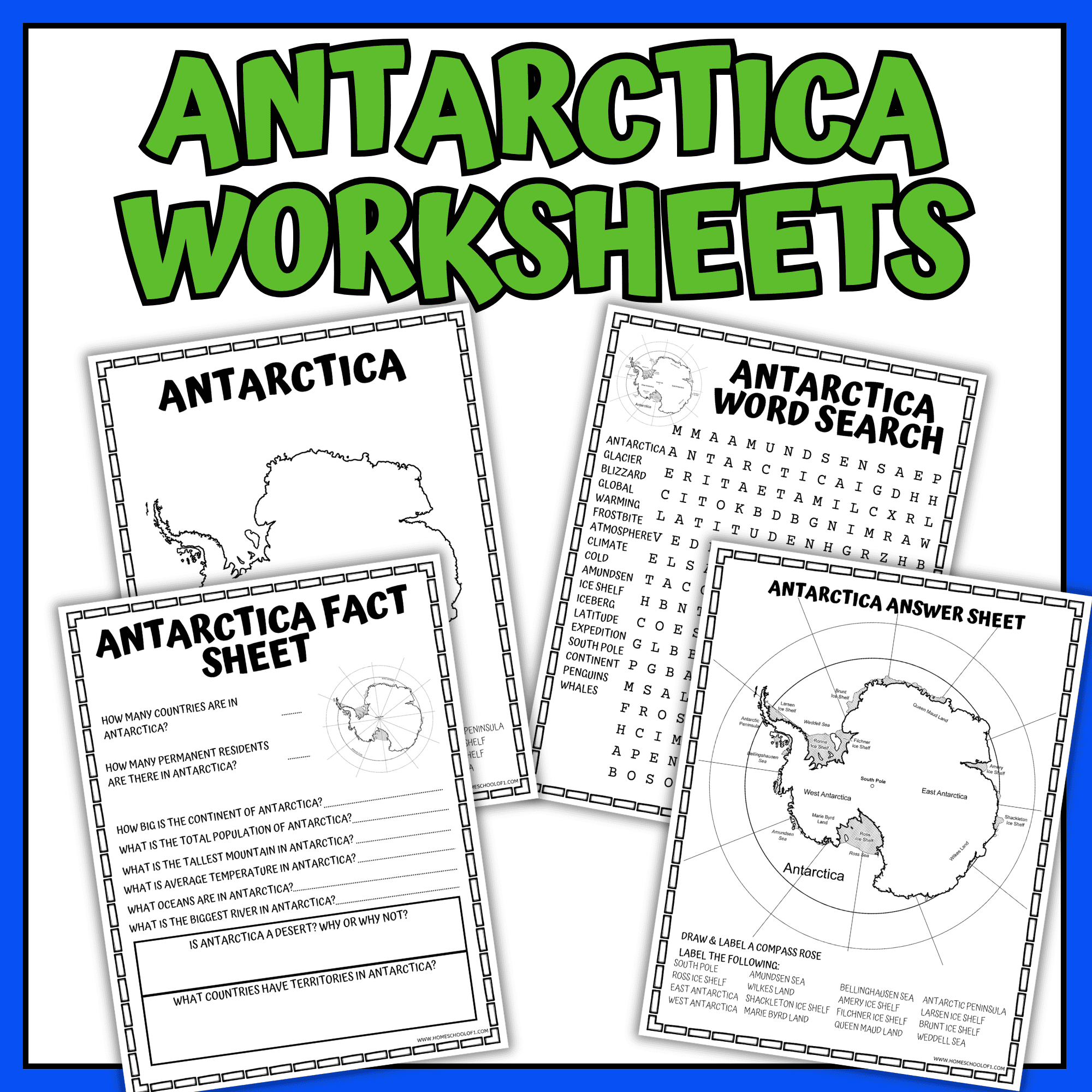 Antarctica Worksheets for Kids