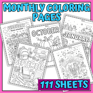MONTHLY COLORING PAGES