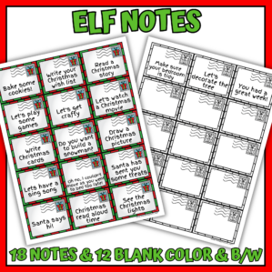 Printable Christmas Elf Note Cards