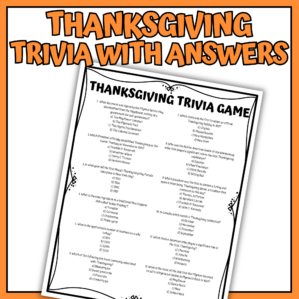 Thanksgiving Trivia Game Printable With Answers