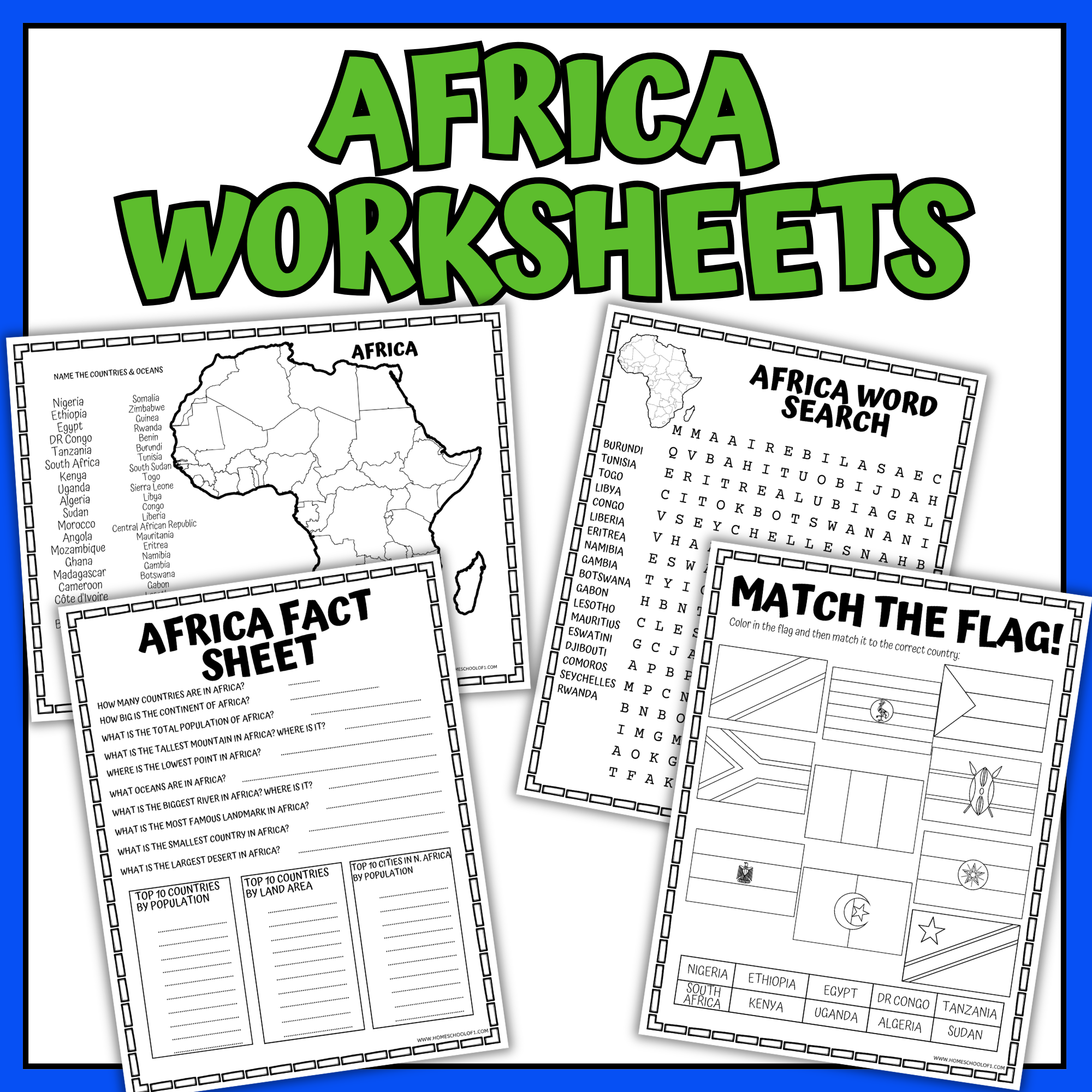 Africa Worksheets