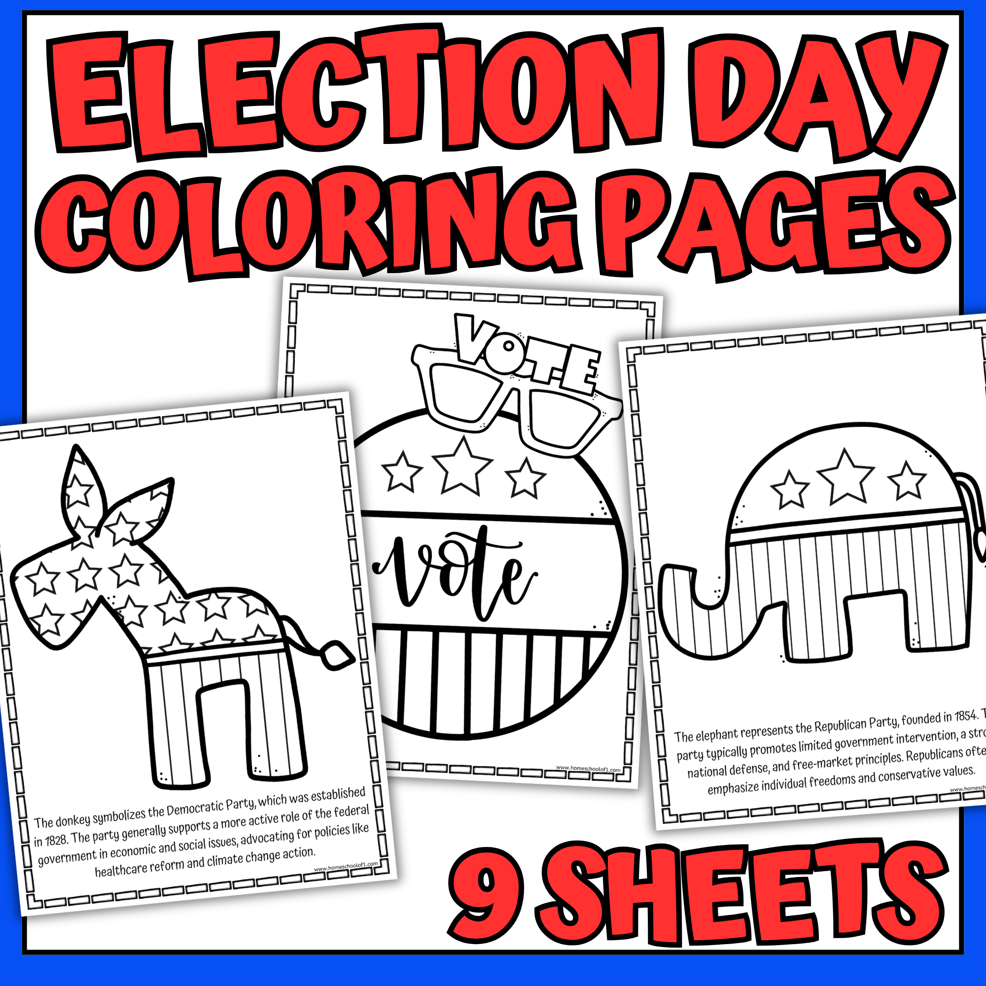 election day coloring pages for kids
