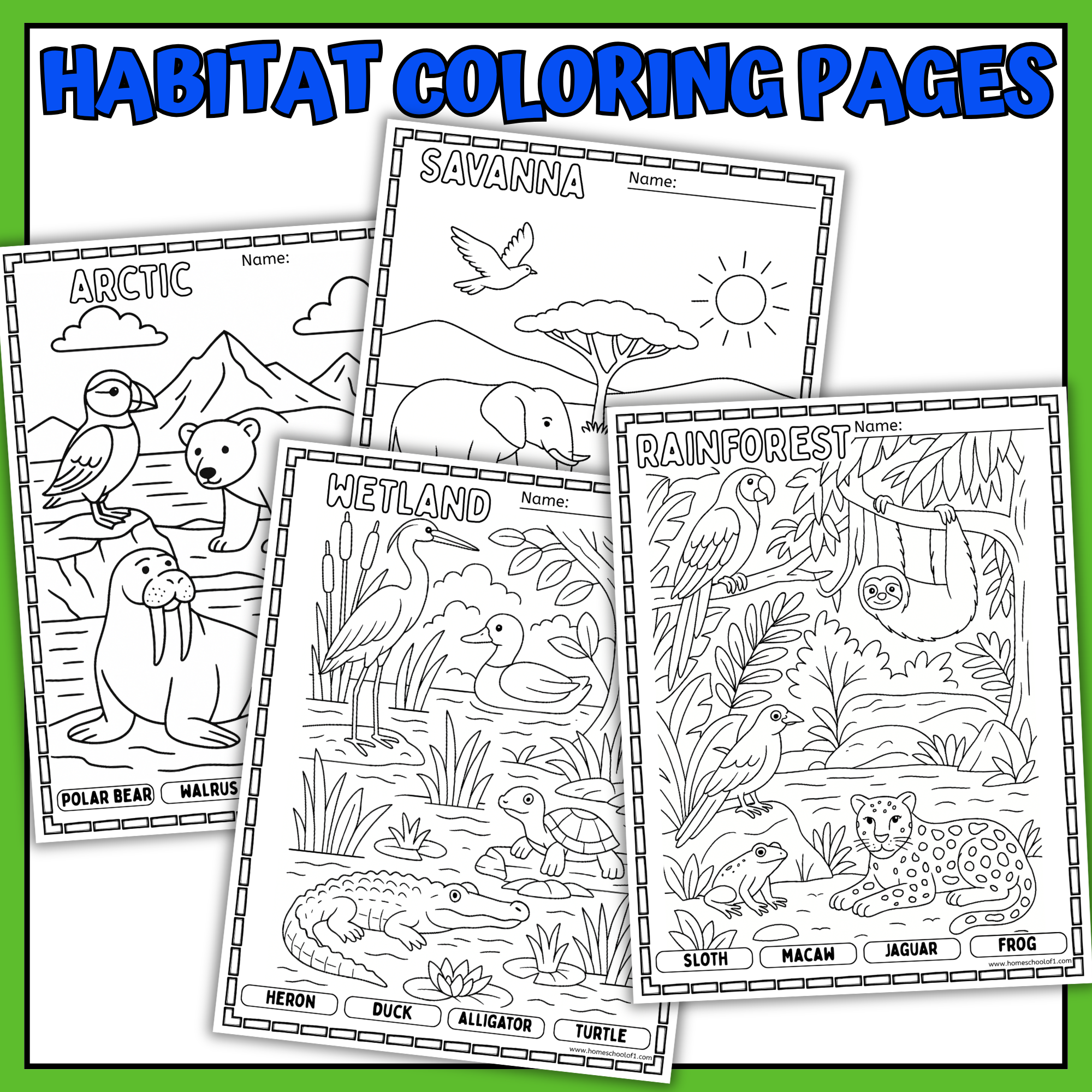 habitat coloring pages for kids