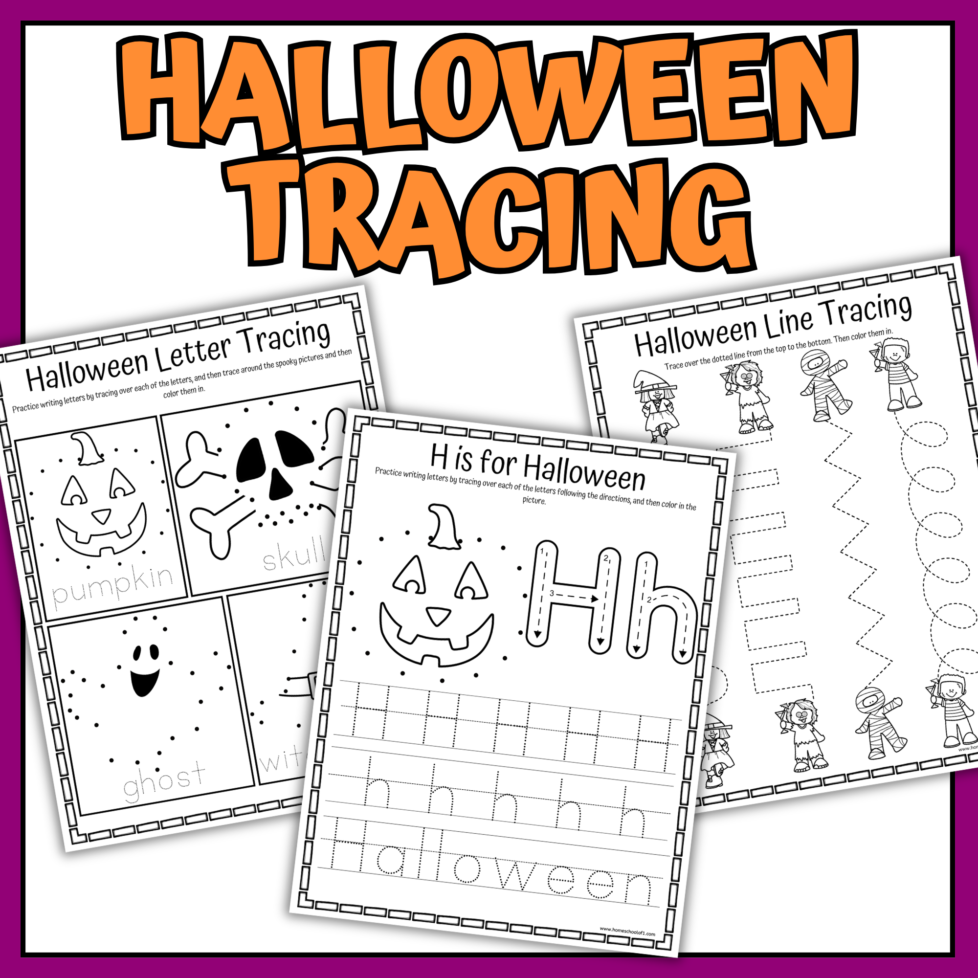 halloween tracing pages