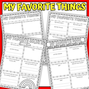 My Favorite Things Worksheets