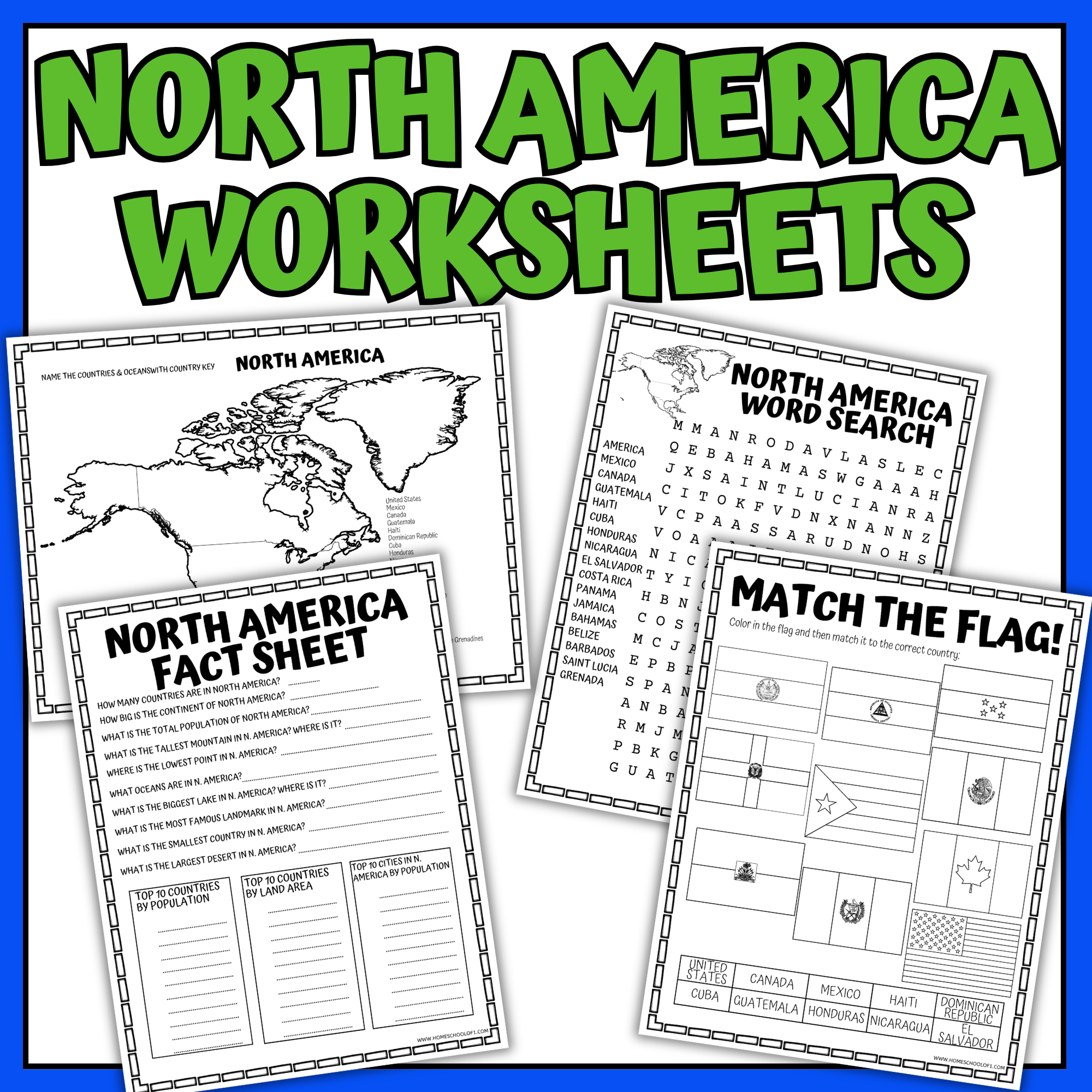 north america worksheets for kids