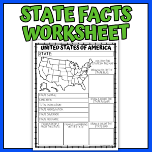 united state facts of america worksheet