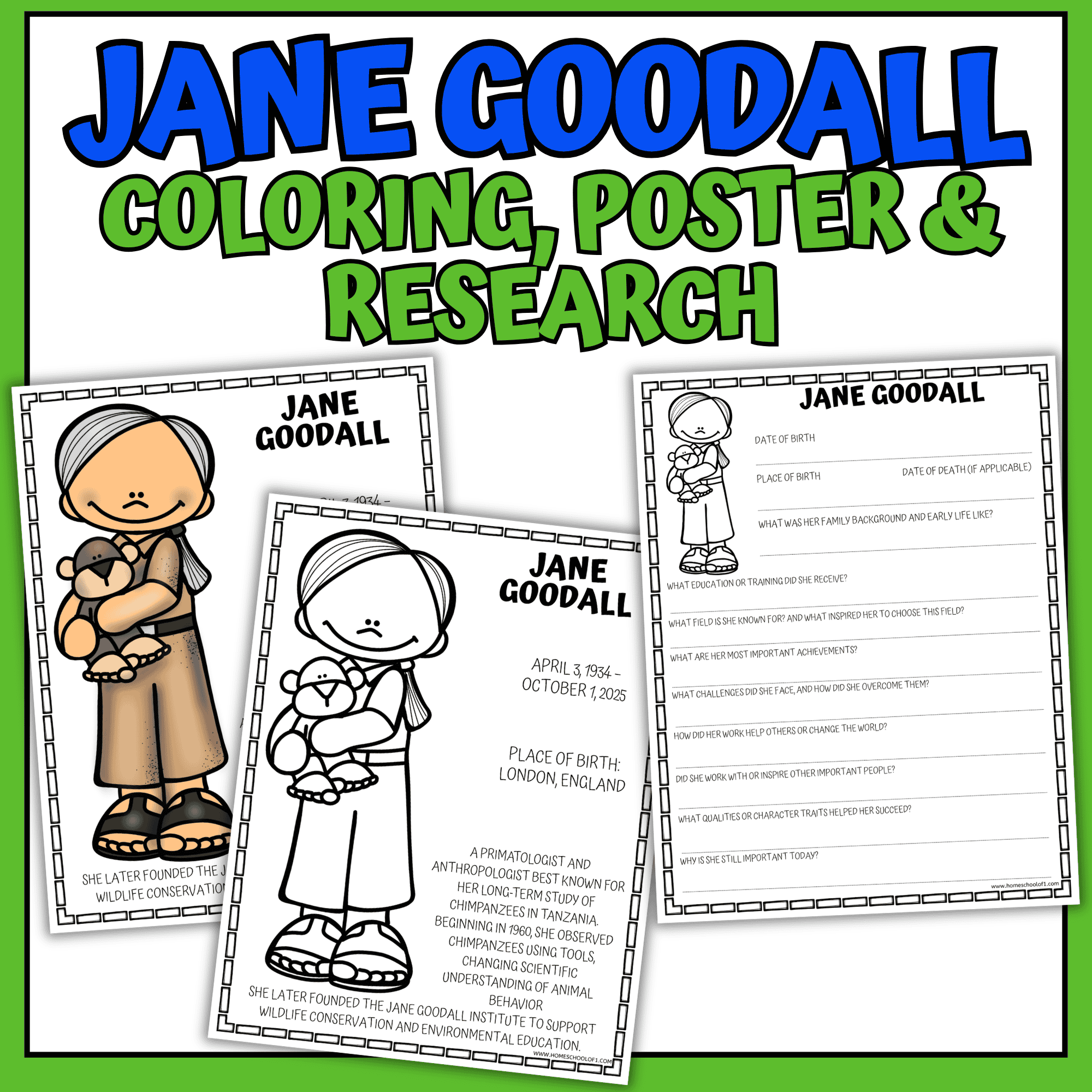 Jane Goodall Worksheets