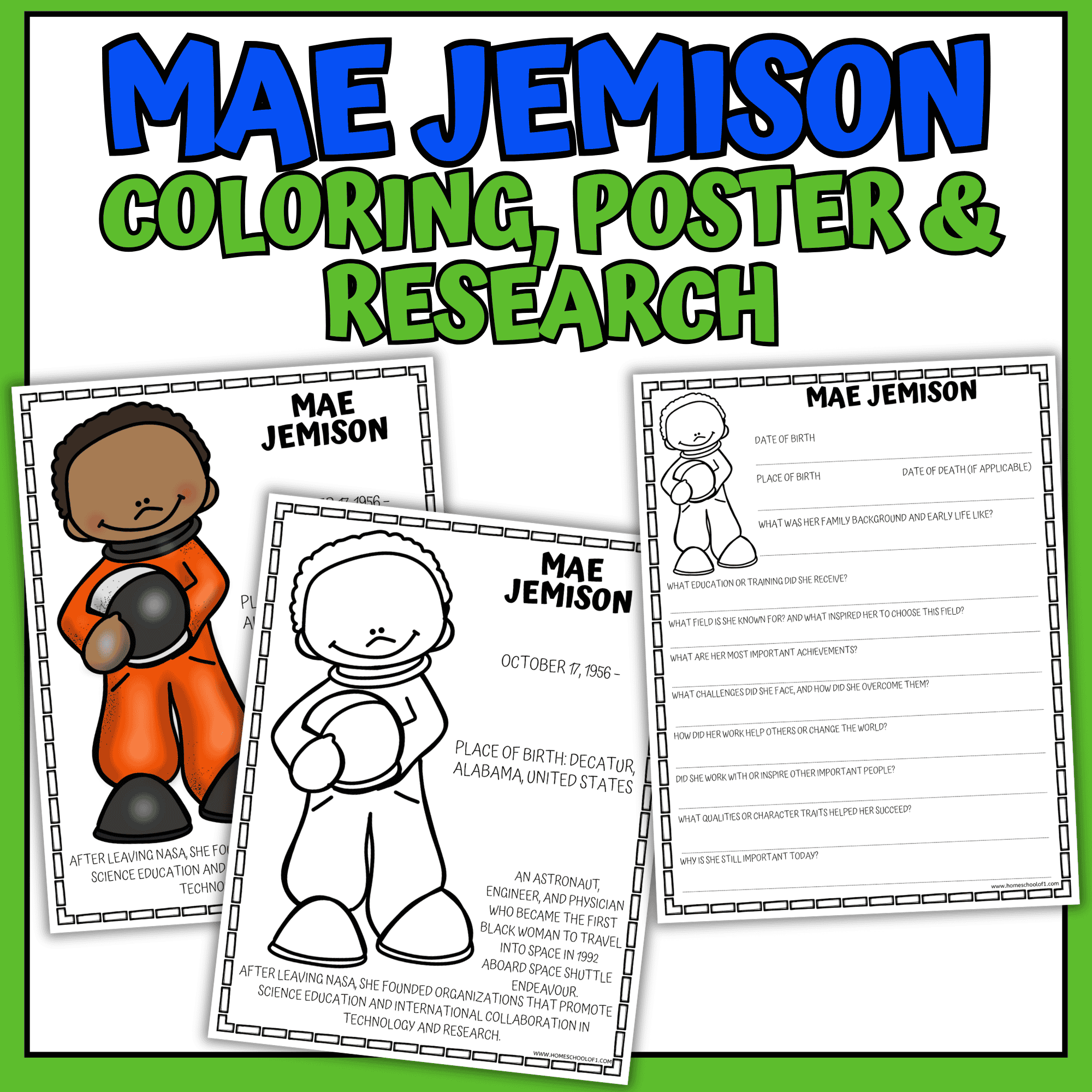 Mae Jemison Worksheets
