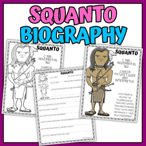 Squanto Biography Worksheets