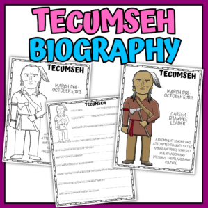 Chief Tecumseh Worksheets